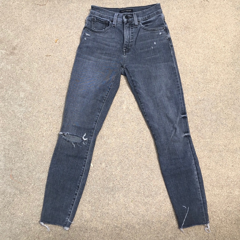 Lucky Brand Gray High Rise Bridgette Skinny Jeans